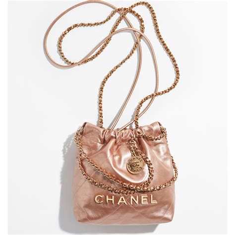 chanel metallic crumpled calfskin|Chanel 22 small handbag, Shiny crumpled calfskin & gold.